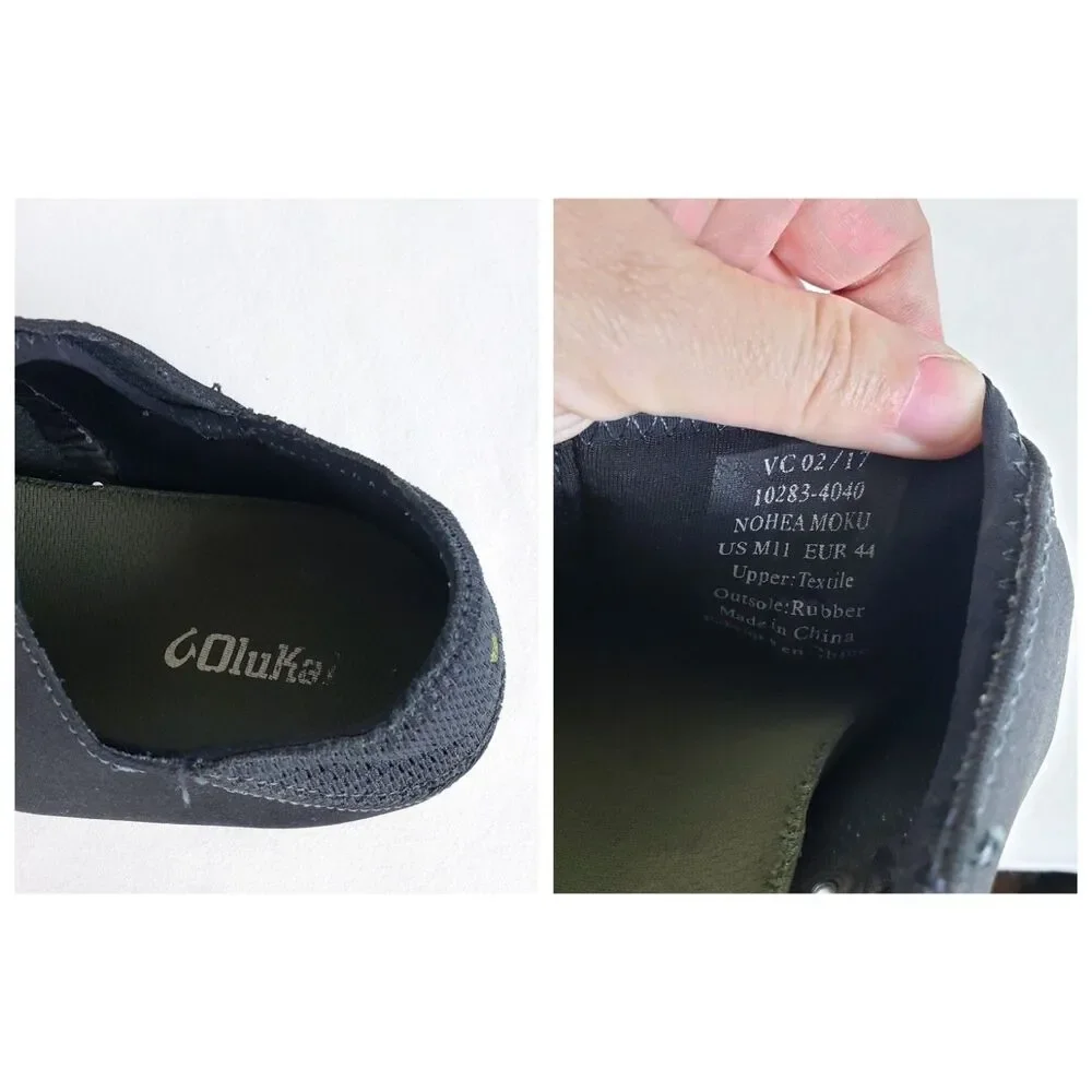 Olukai Nohea Moku No Tie Sneakers Mens 11 Gray Boating Beach Travel